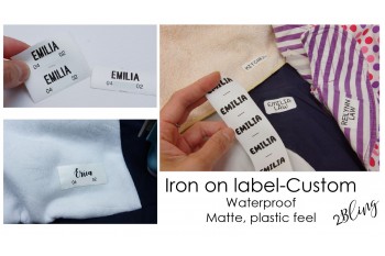 Iron-on Clothing label, print onto white label, 38mm, 25 labels